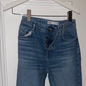 ZARA🩵💙 Mid Rise Straight Jeans in Blue Ink🧢🤍